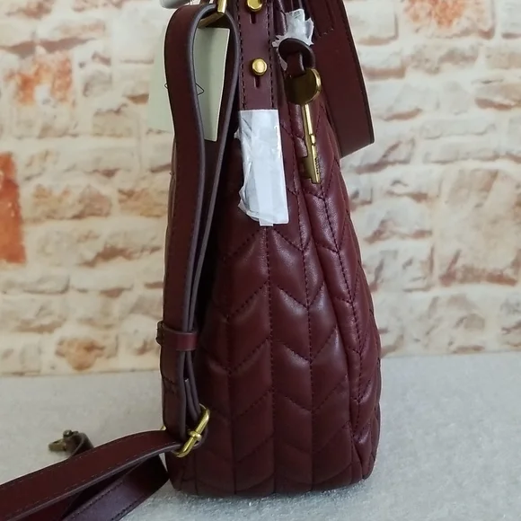 New Fossil Quilted Leather Hobo Bag - Picture 4 of 10